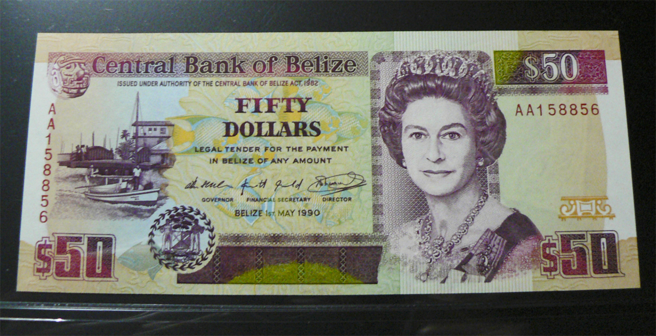 50 Dólares Belize, 1990. Blz56a