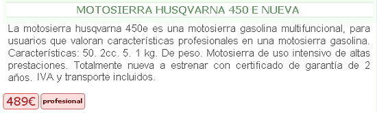 Motosierra leña y poda Motosierra_450e