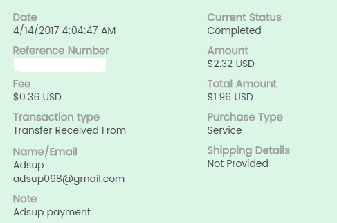 Adsup - Payment proofs Adsupayment