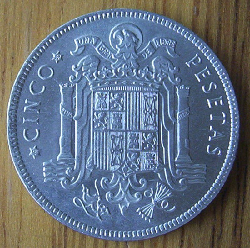 5 Pesetas 1949*50 - Estado español. REVERSO_FRANCO