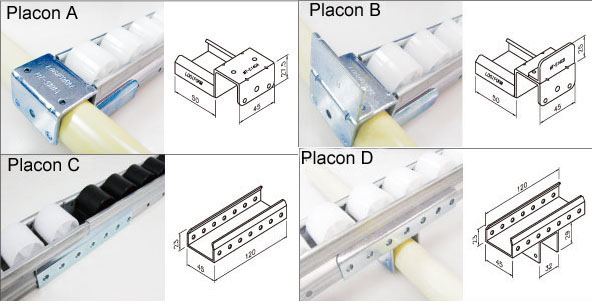 Thanh truyền (Roller Track) và các phụ kiện thanh truyền (Placon A, B, C, D) Placon_all