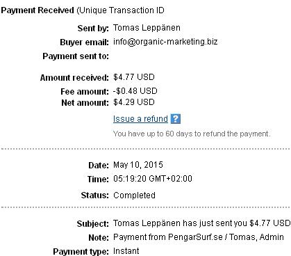 1º Pago de Pengarsurf ( $4,77 ) Pengarsurfpayment