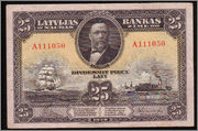 25 Lats Letonia, 1928 (La herencia Valdemars) Est1