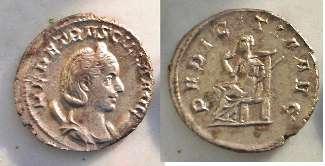 Antoniniano limes de Herennia Etruscilla. PVDICITIA AVG  0_0_0_ant_etruscilla_pvdicitia_avg