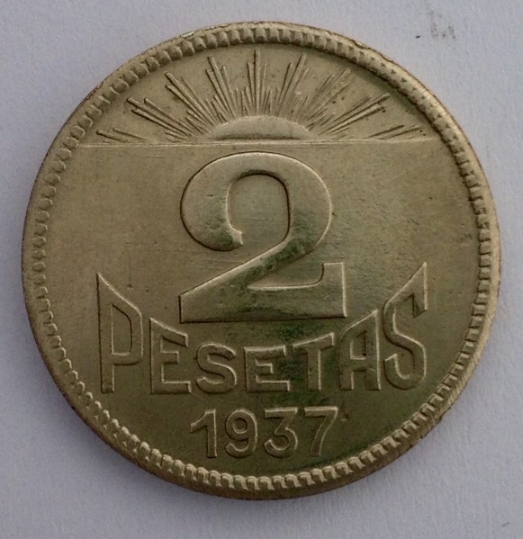 2 pesetas 1937 Consejo de Asturias y León  Image