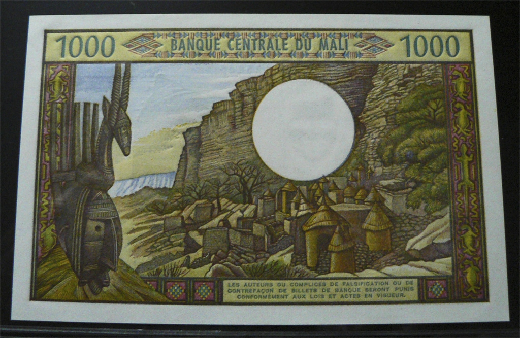 1000 Francos Mali, 1984.  Mli13er