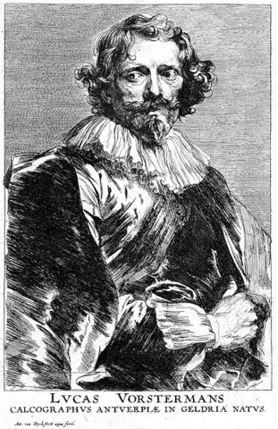Grabado retrato de Ambrosio Spínola. c.1630. Autor Lucas de Vorsterman. Dedicado a Patricia LVORSTEMAN