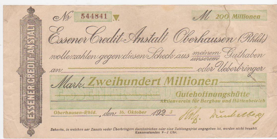 10.000 millones de Marcos, Hamburgo 1923 (ayuda) Billete_cheque