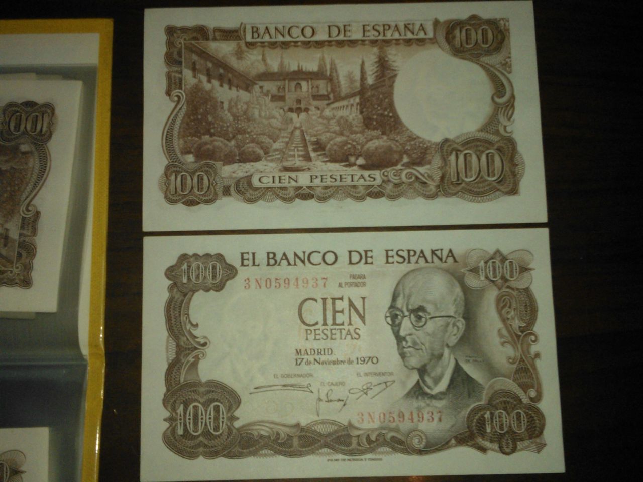 50 billetes correlativos de 100 pesetas de manuel de falla WP_000087