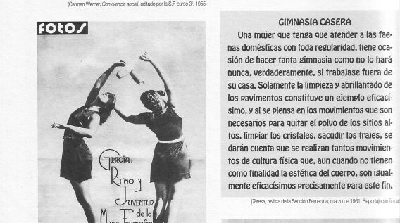 Sección Femenina. La mujer dentro del franquismo Gimnasia