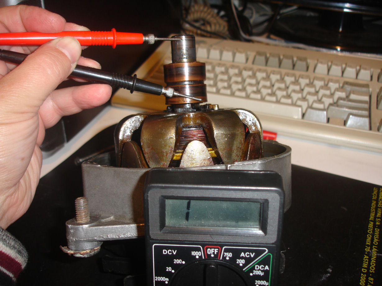  Tutorial Desmontando alternador 65a. Teste_rotor_01