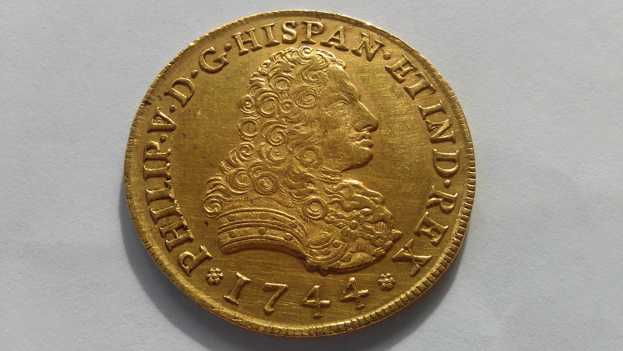 8 escudos 1744. Felipe V. Méjico. IMAG0430