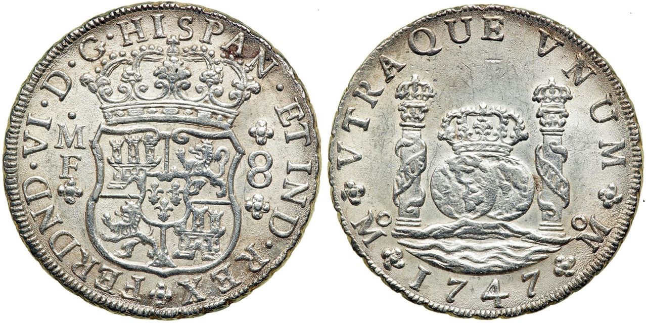 Reales de a 8 y del tipo columnario. Me_47fvii