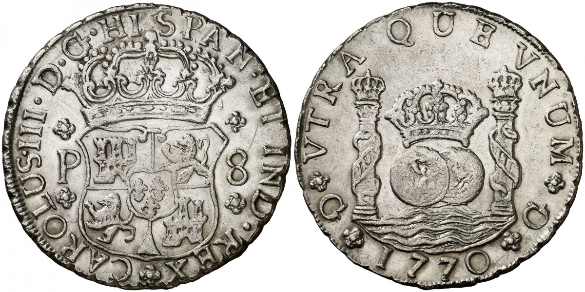 Reales de a 8 y del tipo columnario. Gu_70