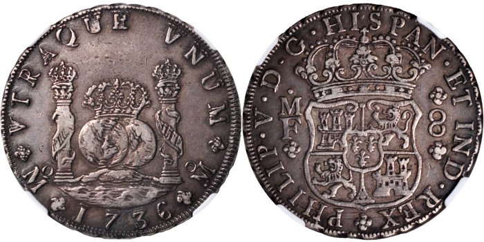 Reales de a 8 y del tipo columnario. Me_36