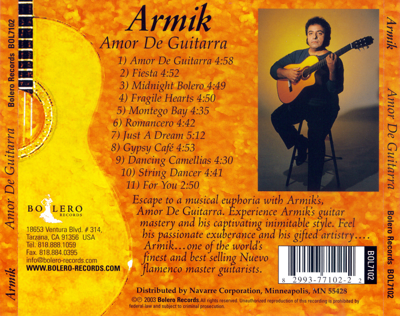 Armik - Amor De Guitarra (2003) @Wav Armikamordeguitarra-back