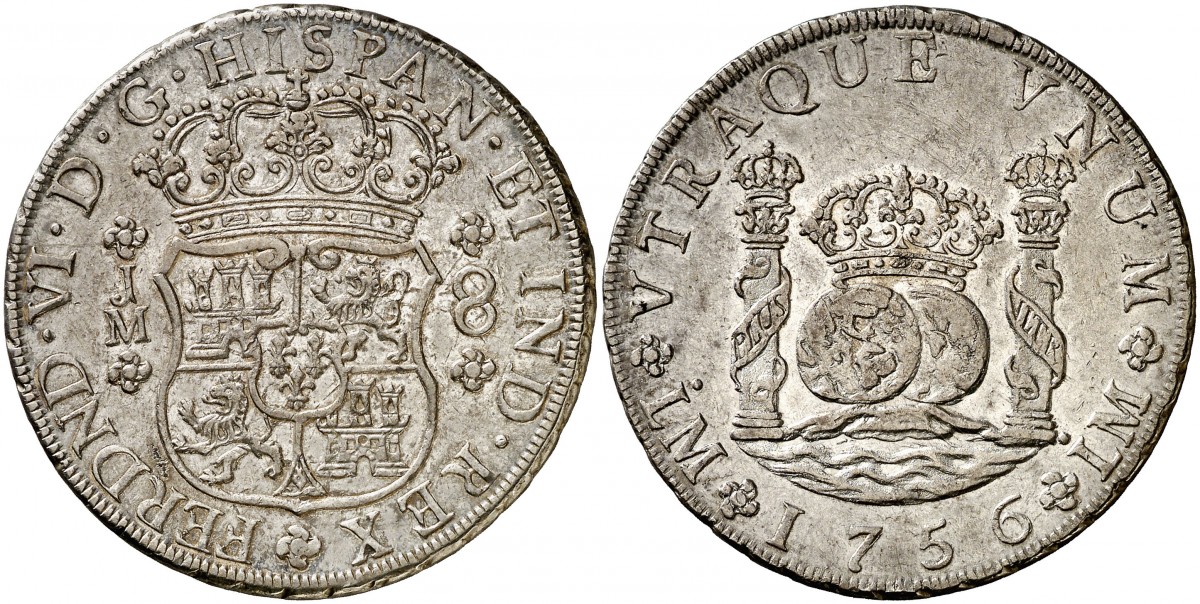 Reales de a 8 y del tipo columnario. Li_56_JM