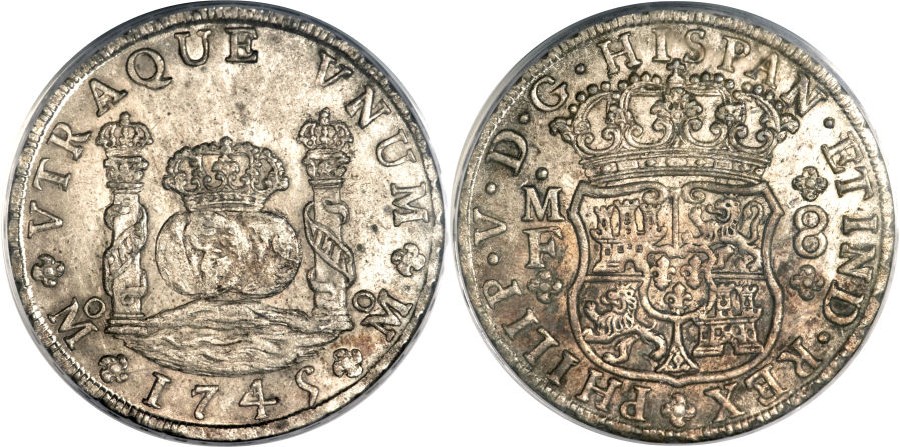 Reales de a 8 y del tipo columnario. Me_45