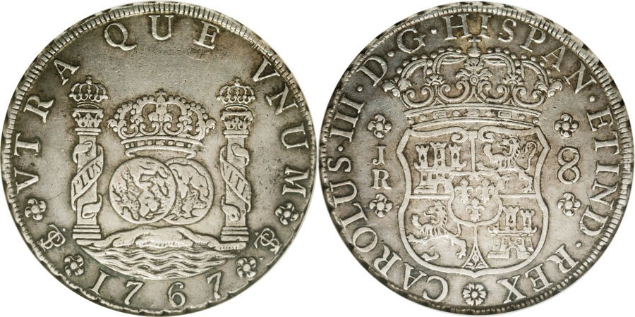 Reales de a 8 y del tipo columnario. Pt_67_6_p_talos