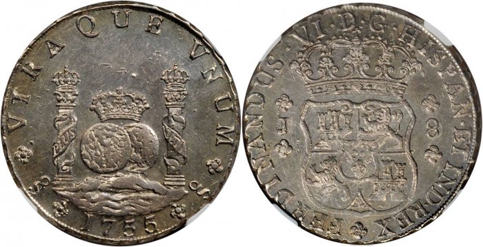 Reales de a 8 y del tipo columnario. St_55_sobre_51