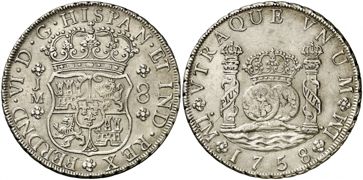 Reales de a 8 y del tipo columnario. Li_58_JM