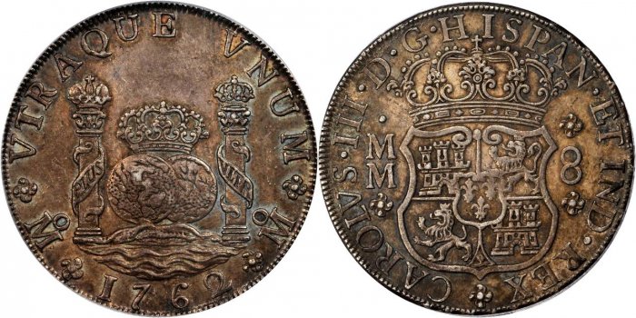 Reales de a 8 y del tipo columnario. Me_62_mm