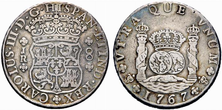 Reales de a 8 y del tipo columnario. Pt_67_4_p_talos