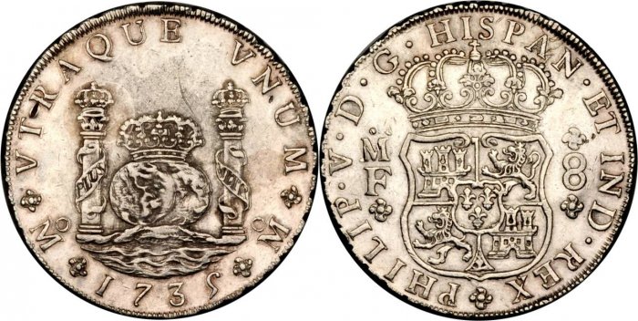 Reales de a 8 y del tipo columnario. Me_35