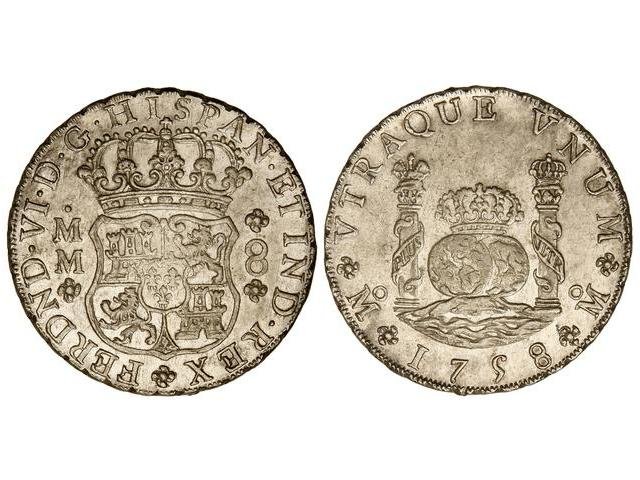 Reales de a 8 y del tipo columnario. Me_58