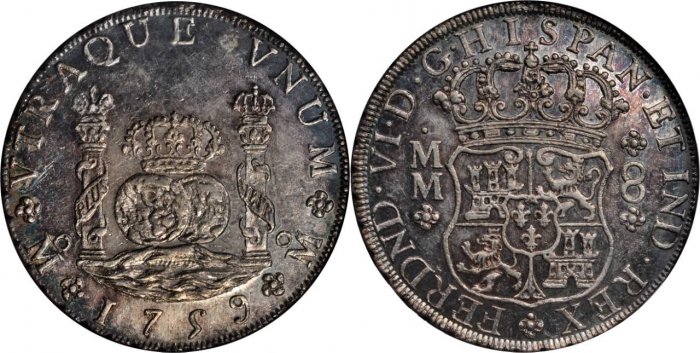 Reales de a 8 y del tipo columnario. Me_59