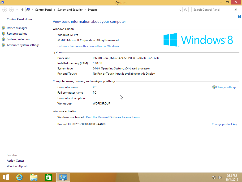 [Win] Windows 8.1 Pro VL X64 Pre-Activated en-US Oct 2015 {Generation2} Image