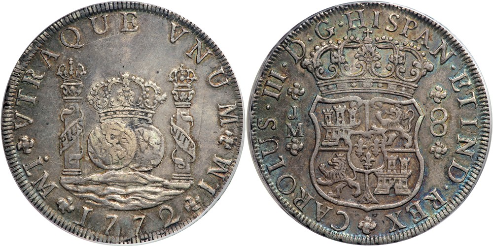 Reales de a 8 y del tipo columnario. Li_72_JM_un_punto_imperial