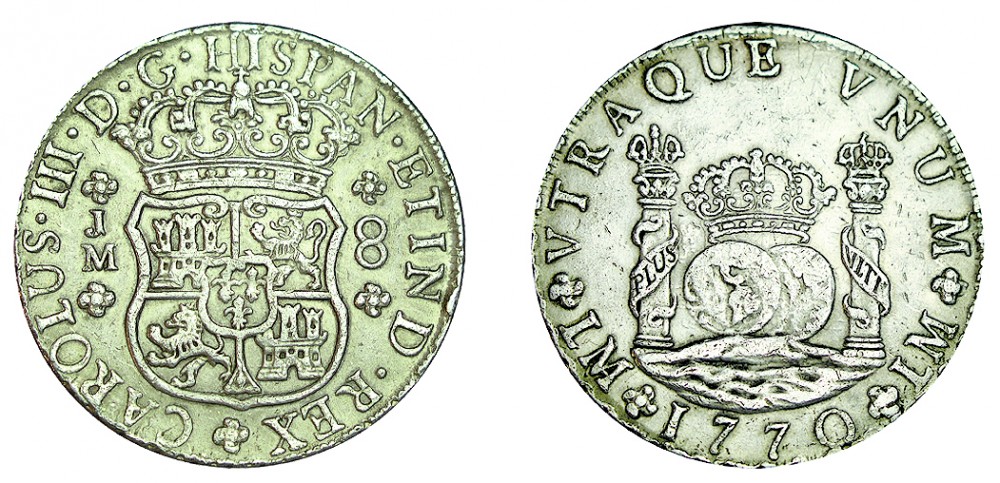 Reales de a 8 y del tipo columnario. Li_70_JM_sin_puntos_imperial