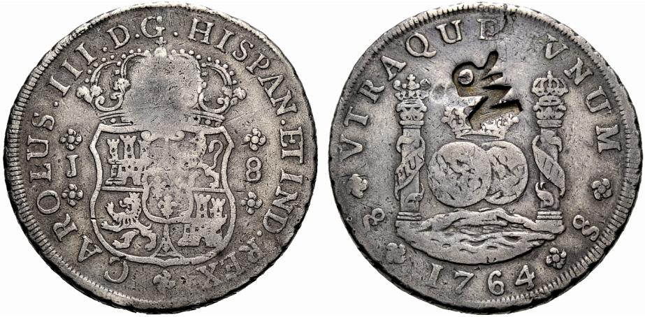 Reales de a 8 y del tipo columnario. St_64_imperial_sin_globo_centrado_y_cruzado_de_u