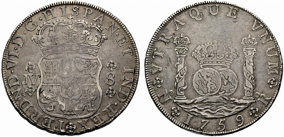 Reales de a 8 y del tipo columnario. Nr_59