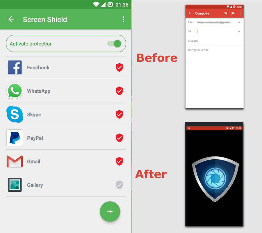 [APPLICATION ANDROID - SCREEN SHIELD] Bloquer la capture d'écran pour protéger vos informations confidentielles  [Gratuit] Screenshots