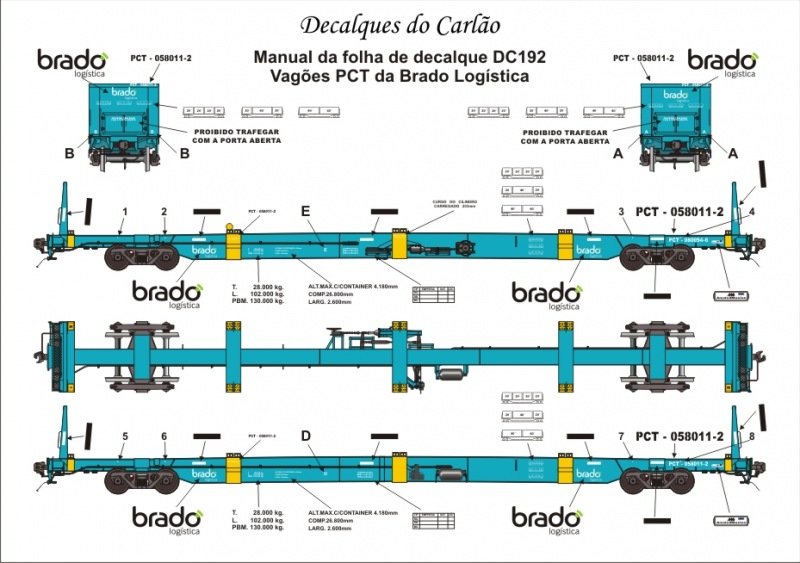 Vagao PCT - Plataforma de conteiners - BRADO / ALL Vag_o_PCT