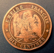 Post II: Medalla Satírica Napoleón III. Fin del II Imperio Francés. Sedán 1870. 10_cts_1861_a