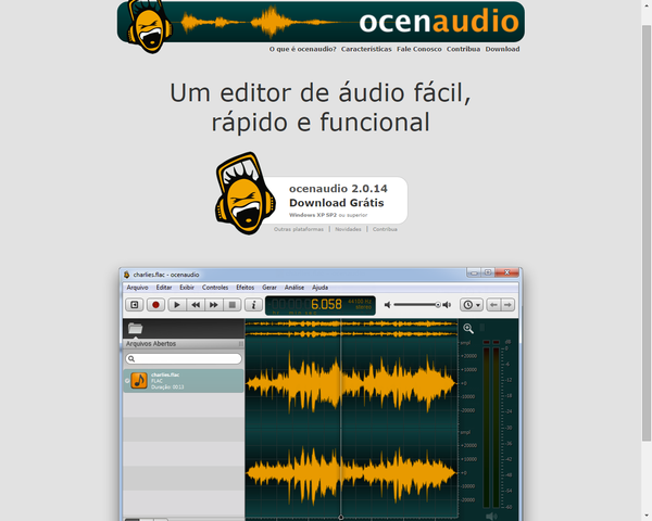 Alguém conhece o ocenaudio? um editor brazuca de áudio, bem leve... Ocenaudio