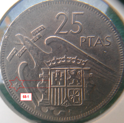 Geometría de las estrellas de las monedas de 25 pesetas 1957* 68_1_E