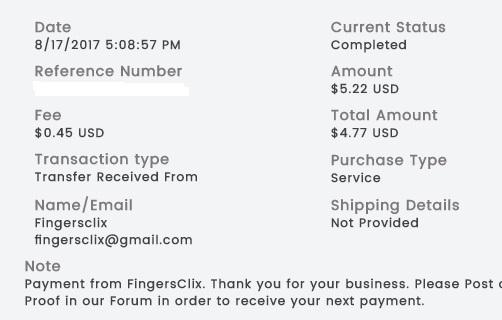 FingersClix - Payment proofs Fingersclixpayment
