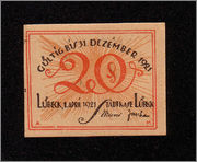 20 Pfennig Alemania, 1921 (Ciudad de Lübeck - Quintento) Lubeck1