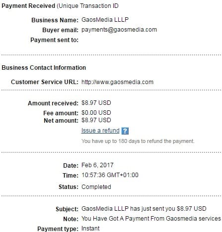 2º Pago de Gigapoint.gaosmedia ( $8,97 )   Gigapointpayment