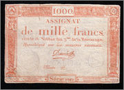 1000 francos Francia 1795 (de la primera emisión en francos) 100fr1