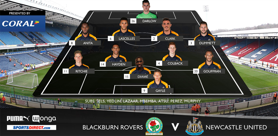 Blackburn 1-0 Newcastle  Team