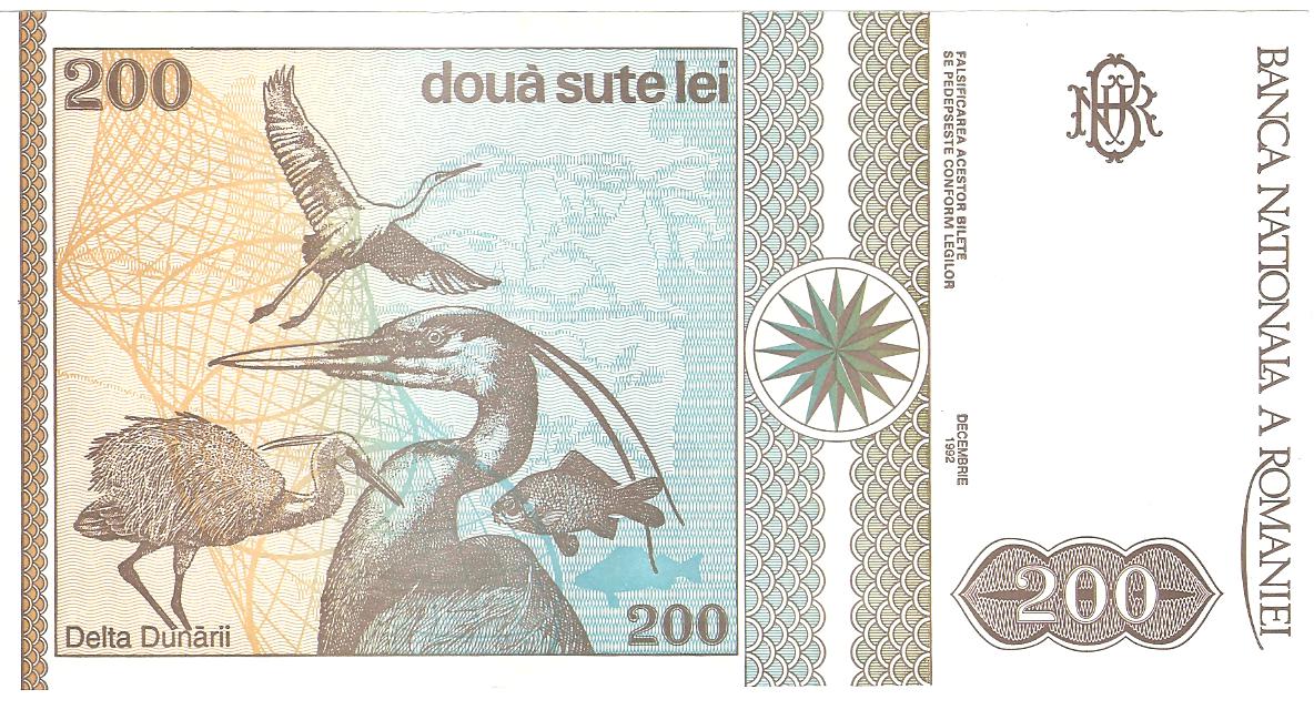 200 lei de Rumanía año 1992 Image