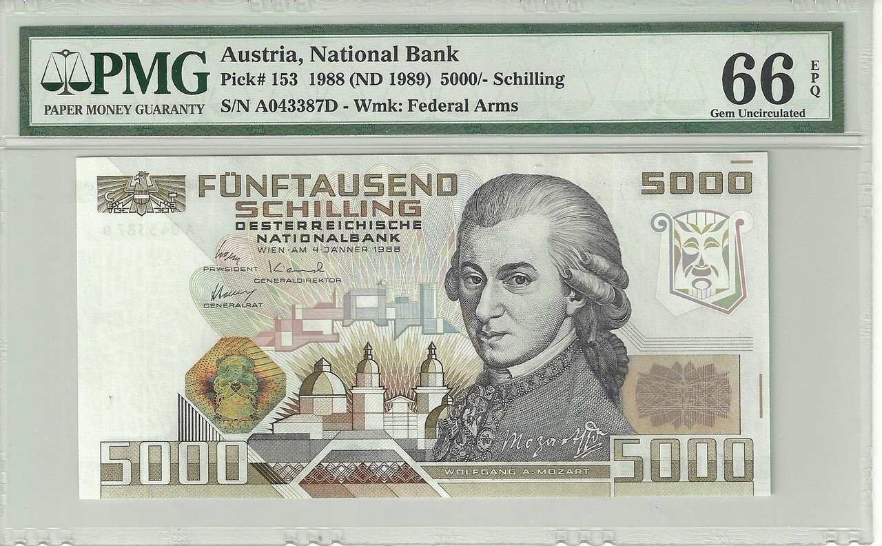 Austria 5000 Schilling 1988 Mozart Austria_5000_1988