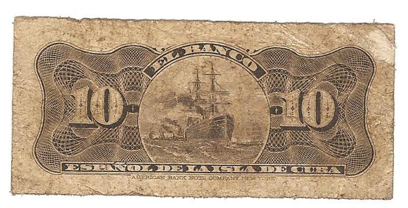 10 centavos banco de España en la isla de Cuba 106