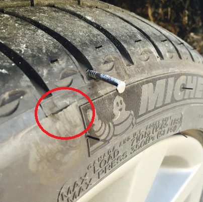 Newell car tyre NOT vandalised afterall Untitled