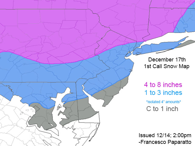 Saturday December 17th 2016 Snow Storm--SNOW MAPS ONLY 1st_call_december_17th